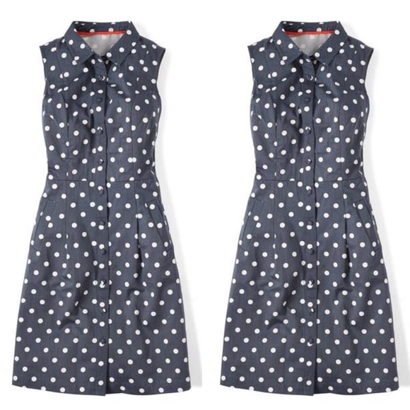Boden Dresses & Skirts - Boden Iris Shirt Dress Button-up Polkadot Dress!